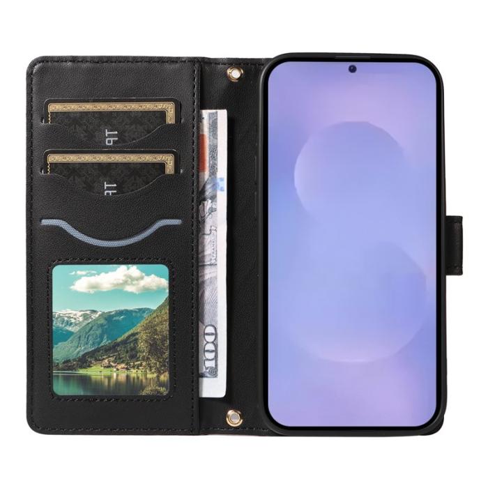 OEM - Rhombus Samsung Galaxy S26 Plus Fodral Äkta Läder - Svart