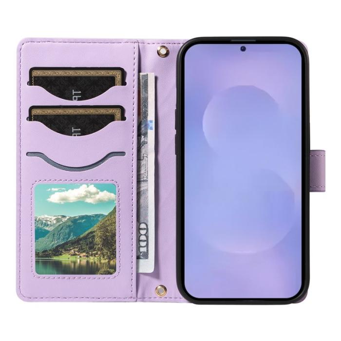 OEM - Rhombus Samsung Galaxy S26 / S26 Pro Fodral Äkta Läder - Ljuslila