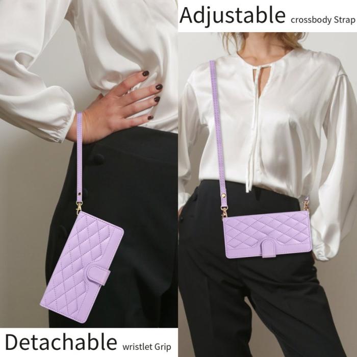 OEM - Rhombus Samsung Galaxy S26 / S26 Pro Fodral Äkta Läder - Ljuslila