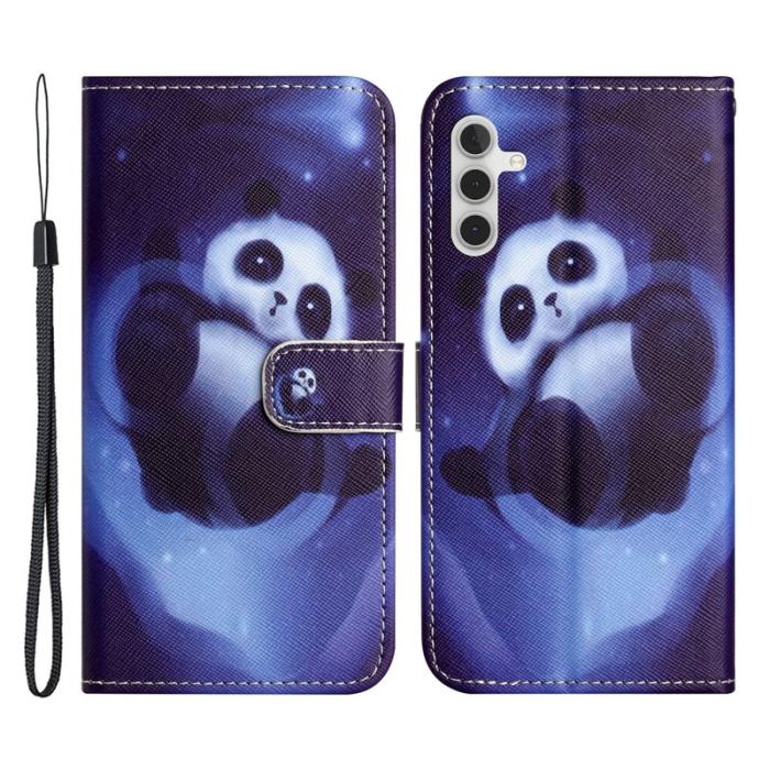 OEM - Samsung Galaxy A35 5G Fodral 3D Mönster PU Läder Flip - Panda