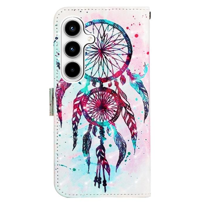 OEM - Samsung Galaxy A35 5G Fodral Äkta Läder 3D Mönster - Färgglad Vindklang