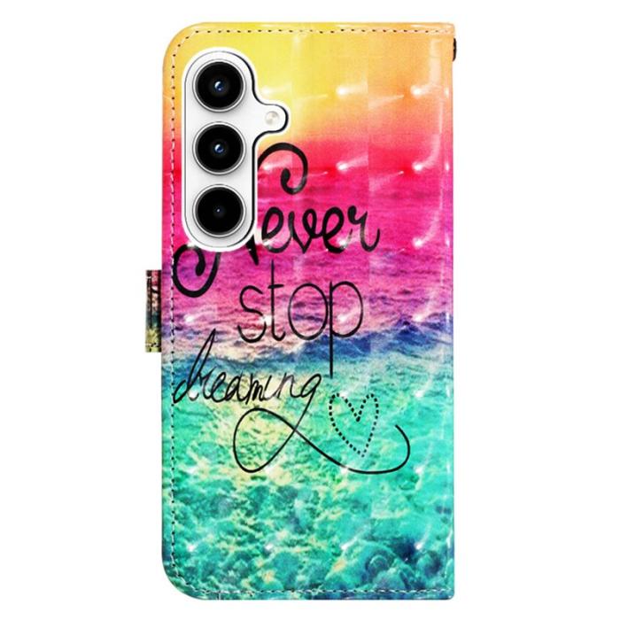 OEM - Samsung Galaxy A35 5G Fodral Äkta Läder 3D Mönster - Never Stop Dreaming