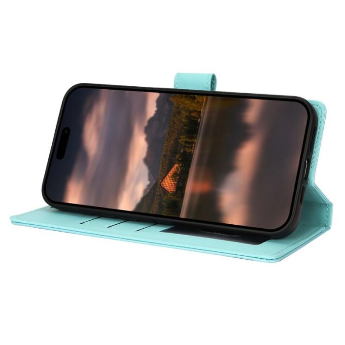 OEM - Samsung Galaxy A35 5G Fodral Äkta Läder Blommönster - Blå