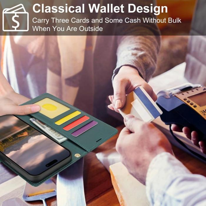 OEM - Samsung Galaxy A35 5G Fodral Äkta Läder Blommönster - Grön