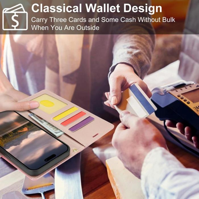 OEM - Samsung Galaxy A35 5G Fodral Äkta Läder Blommönster - Roséguld