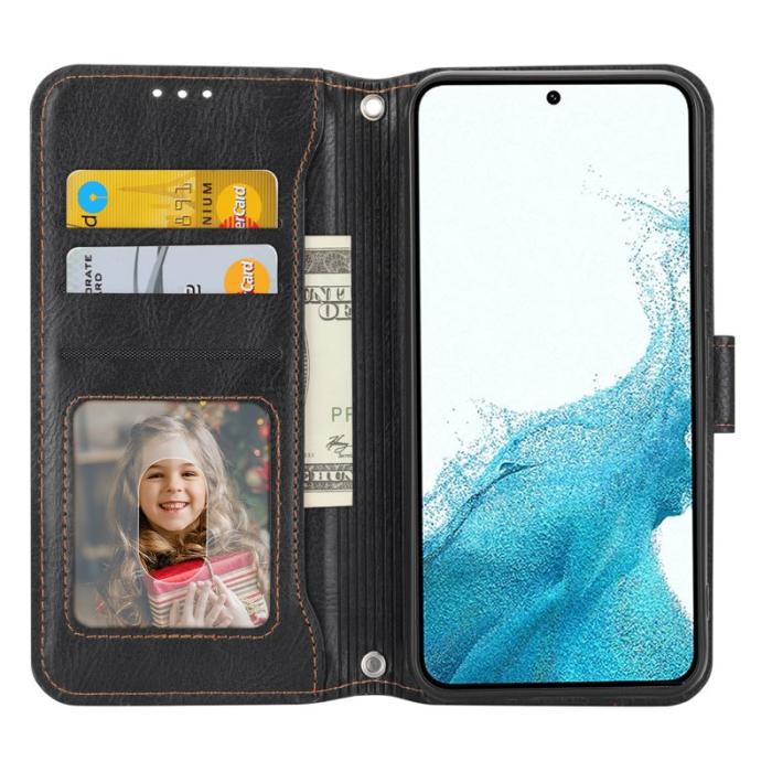 OEM - Samsung Galaxy A35 5G Fodral Äkta Läder Crossbody - Svart