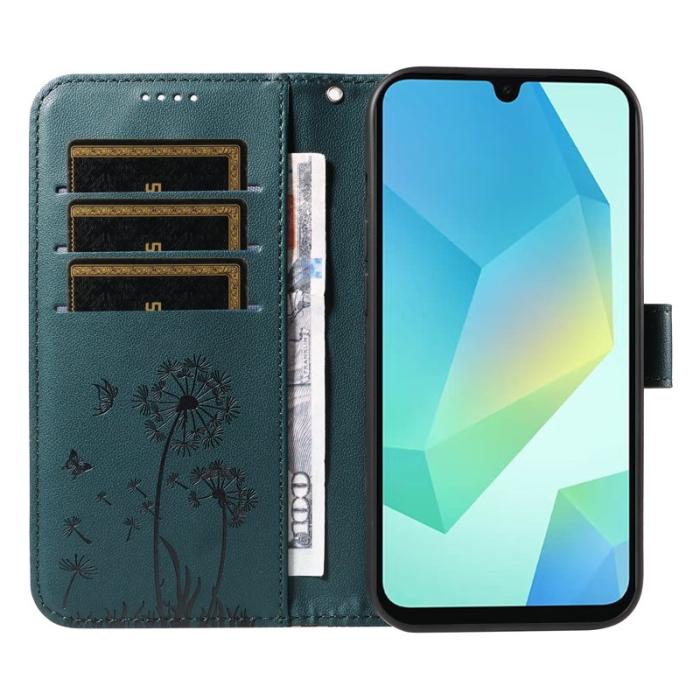 OEM - Samsung Galaxy A35 5G Fodral Äkta Läder Dandelion - Blå