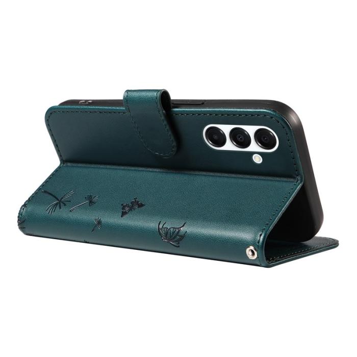 OEM - Samsung Galaxy A35 5G Fodral Äkta Läder Dandelion - Blå