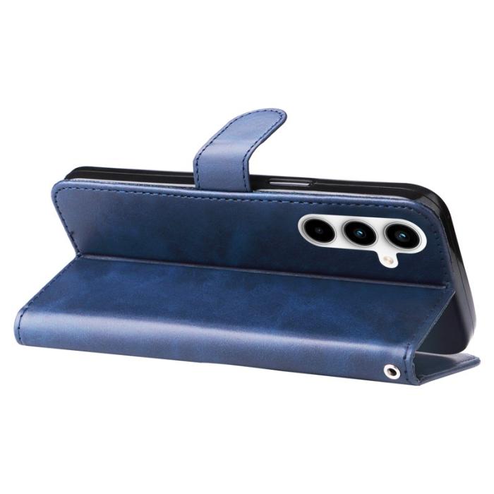 OEM - Samsung Galaxy A35 5G Fodral Äkta Läder Dragkedja - Blå