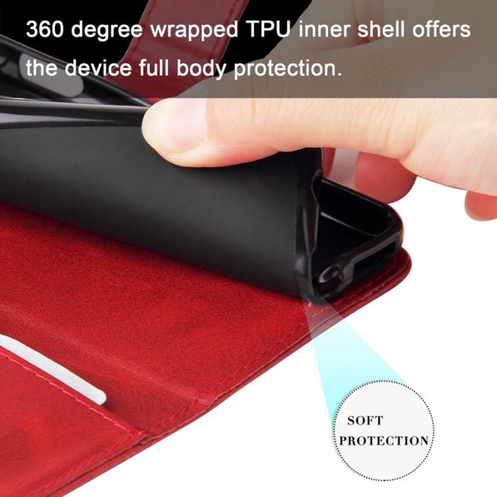 OEM - Samsung Galaxy A35 5G Fodral Äkta Läder Dragkedja - Röd