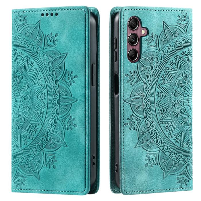 OEM - Samsung Galaxy A35 5G Fodral Äkta Läder Flip Cover Magnetisk - Mintgrön