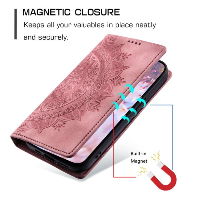 OEM - Samsung Galaxy A35 5G Fodral Äkta Läder Flip Cover - Roséguld