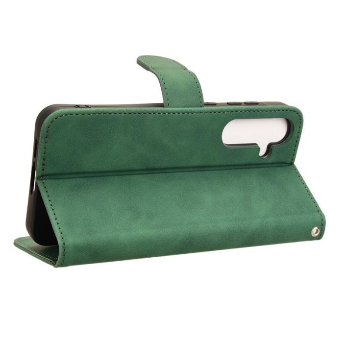 OEM - Samsung Galaxy A35 5G Fodral Äkta Läder Flip - Grön