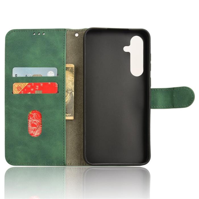 OEM - Samsung Galaxy A35 5G Fodral Äkta Läder Flip - Grön
