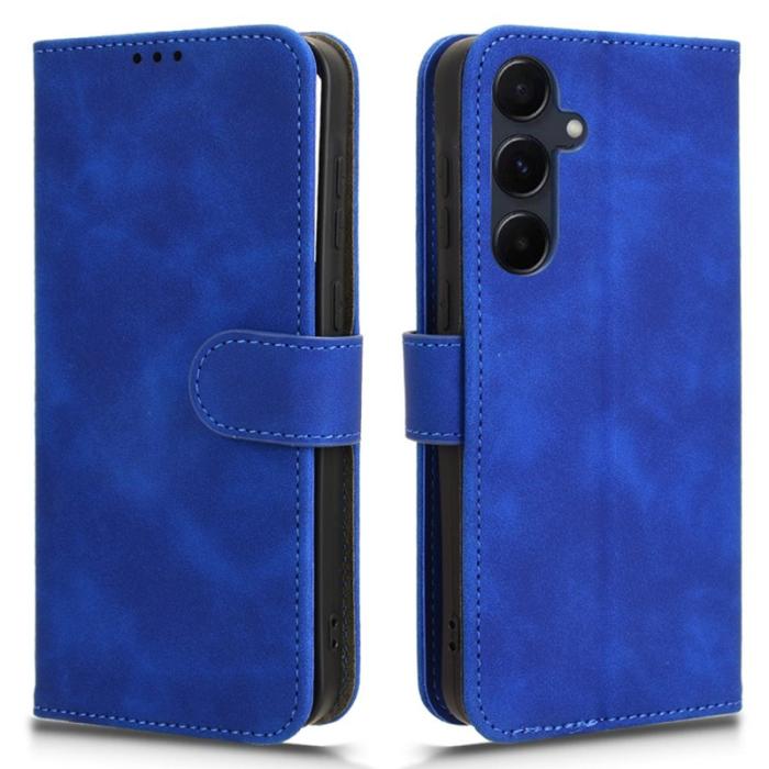 OEM - Samsung Galaxy A35 5G Fodral Äkta Läder Flip Skydd - Blå