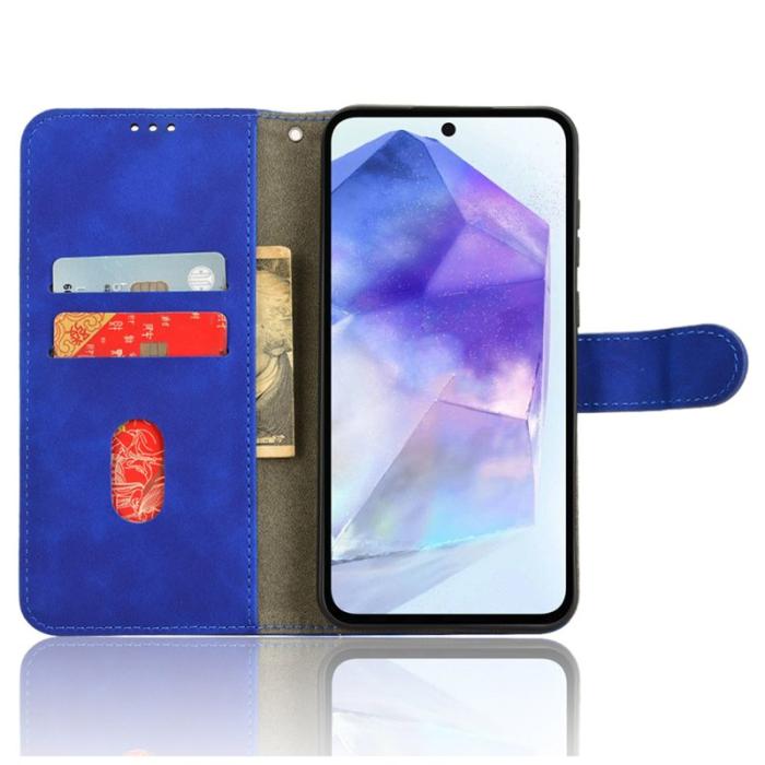 OEM - Samsung Galaxy A35 5G Fodral Äkta Läder Flip Skydd - Blå