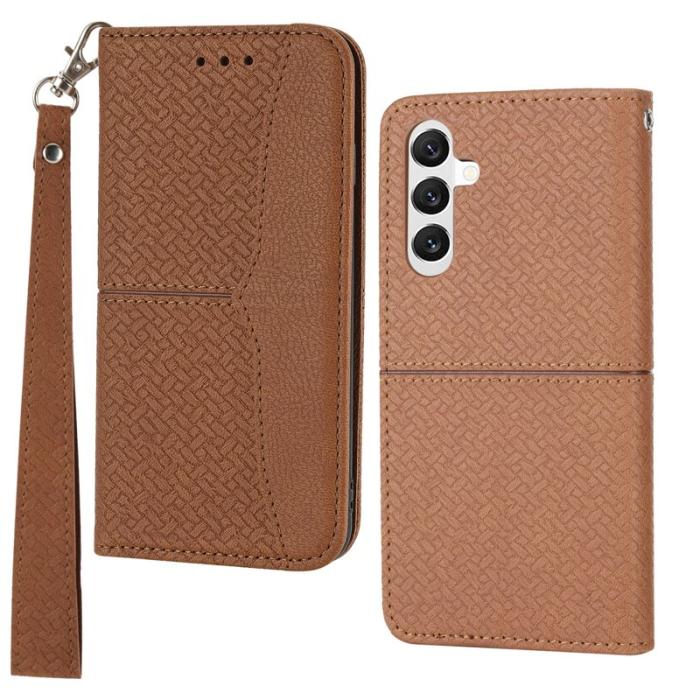 OEM - Samsung Galaxy A35 5G Fodral Äkta Läder Flip Skydd - Brun