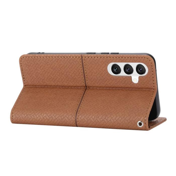 OEM - Samsung Galaxy A35 5G Fodral Äkta Läder Flip Skydd - Brun