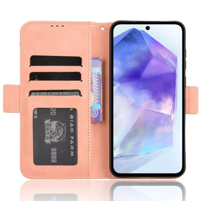 OEM - Samsung Galaxy A35 5G Fodral Äkta Läder Flip Skydd - Rosa