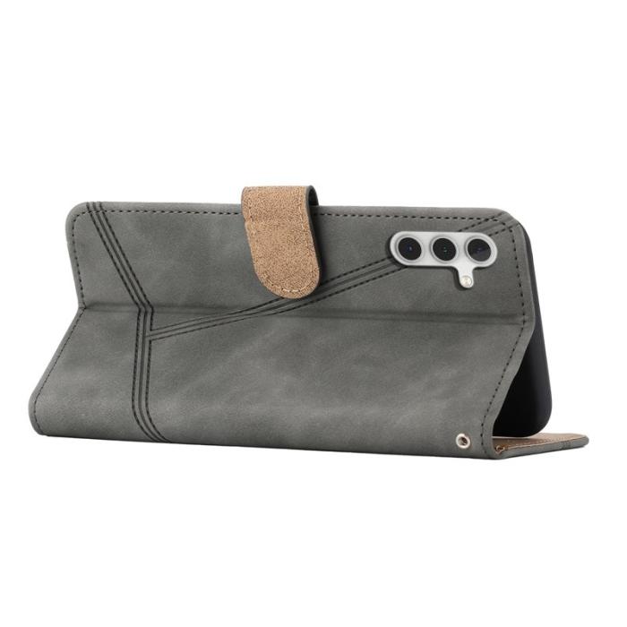 OEM - Samsung Galaxy A35 5G Fodral Äkta Läder - Grå