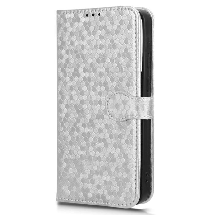 OEM - Samsung Galaxy A35 5G Fodral Äkta Läder Magnetlås - Silver