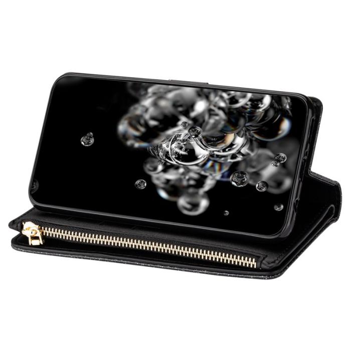 OEM - Samsung Galaxy A35 5G Fodral Äkta Läder Med Dragkedja - Svart