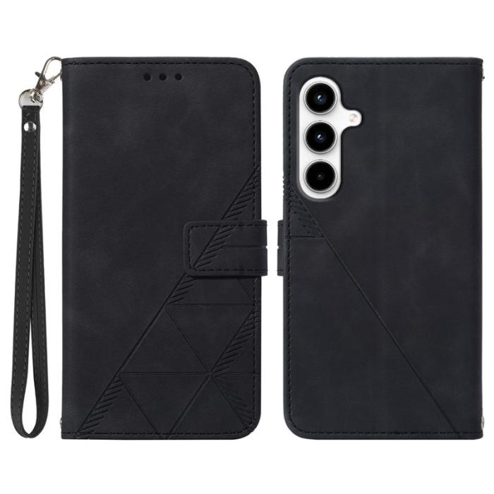 OEM - Samsung Galaxy A35 5G Fodral Äkta Läder Med Handrem - Svart