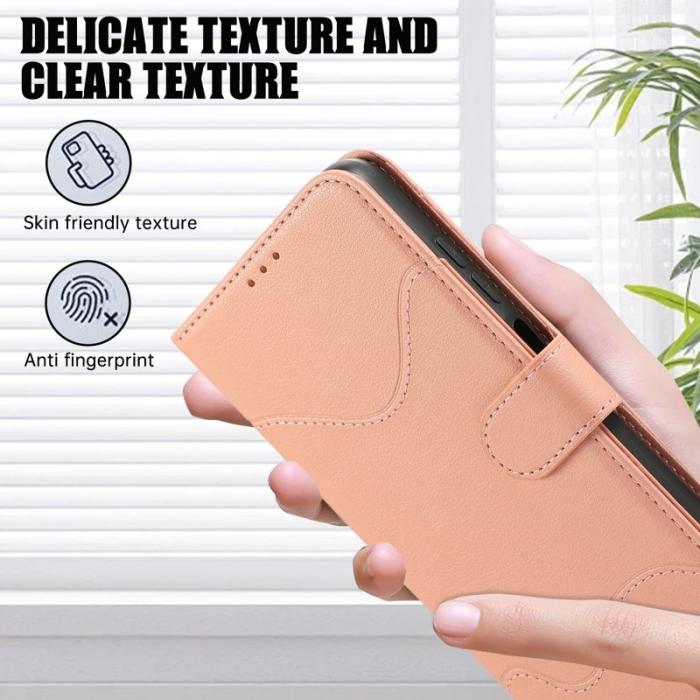 OEM - Samsung Galaxy A35 5G Fodral Äkta Läder Med Kortfack - Rosa