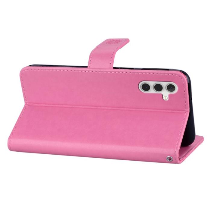 OEM - Samsung Galaxy A35 5G Fodral Äkta Läder Med Uggla - Rosa