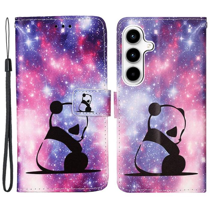 OEM - Samsung Galaxy A35 5G Fodral Äkta Läder Mönstertryck - Baby Panda