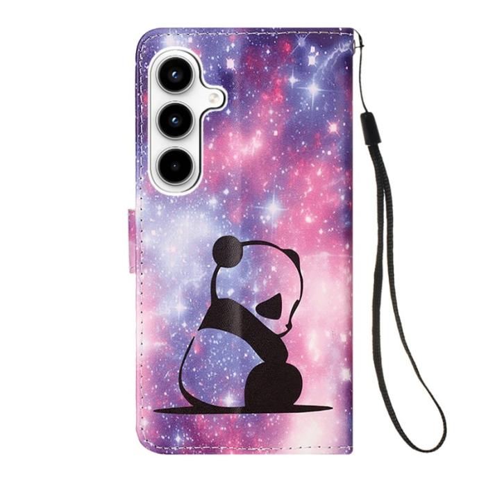 OEM - Samsung Galaxy A35 5G Fodral Äkta Läder Mönstertryck - Baby Panda