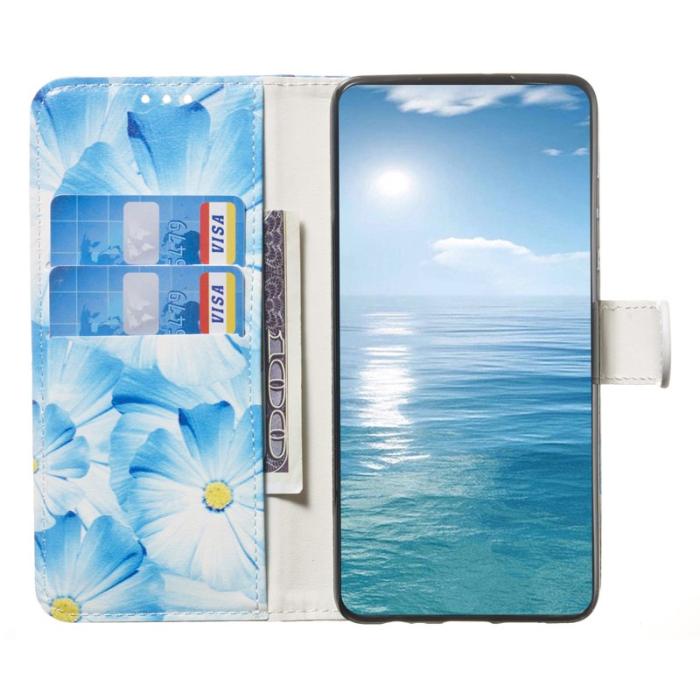 OEM - Samsung Galaxy A35 5G Fodral Äkta Läder Mönstertryckt - Orchid