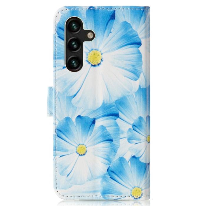 OEM - Samsung Galaxy A35 5G Fodral Äkta Läder Mönstertryckt - Orchid