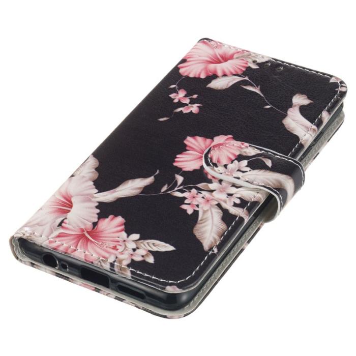 OEM - Samsung Galaxy A35 5G Fodral Äkta Läder Mönstertryckt - Rhododendron