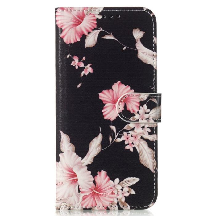 OEM - Samsung Galaxy A35 5G Fodral Äkta Läder Mönstertryckt - Rhododendron