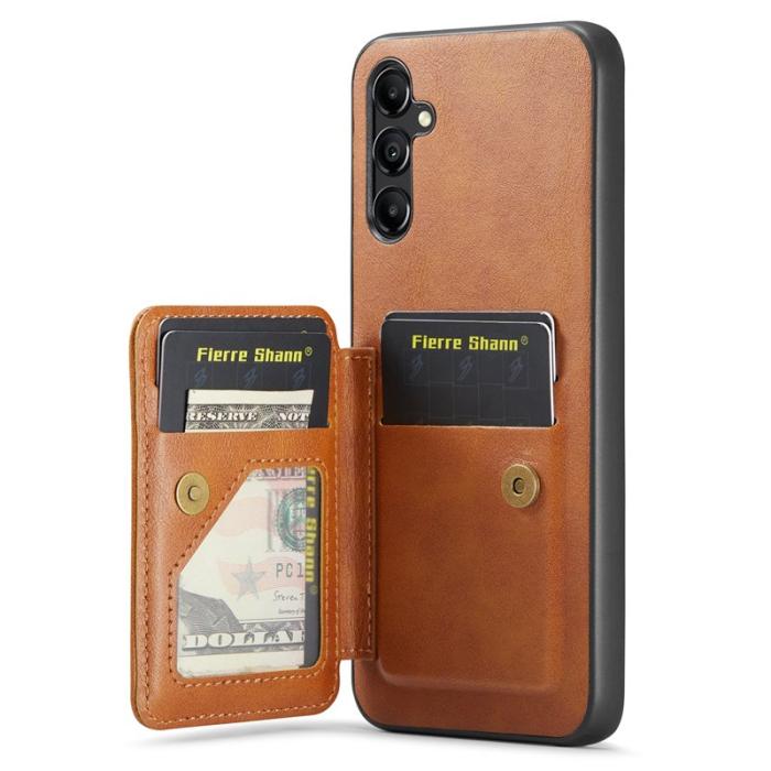 OEM - Samsung Galaxy A35 5G Fodral Äkta Läder + Plast - Brun