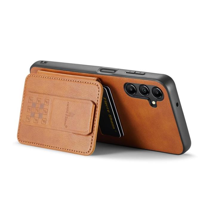 OEM - Samsung Galaxy A35 5G Fodral Äkta Läder + Plast - Brun