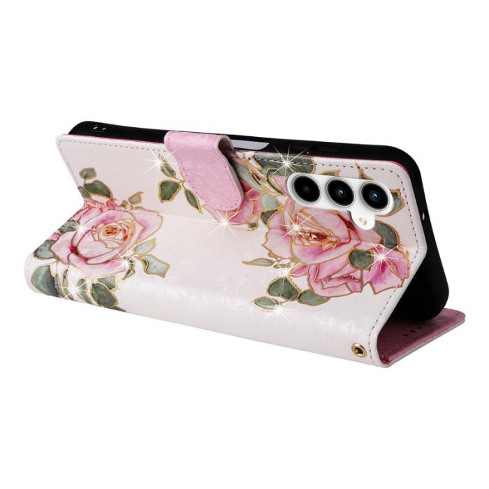 OEM - Samsung Galaxy A35 5G Fodral Äkta Läder RFID Skydd - Blomma