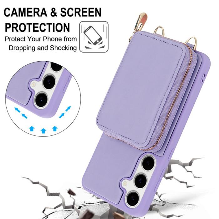 OEM - Samsung Galaxy A35 5G Fodral Äkta Läder RFID Skydd - Ljus Lila