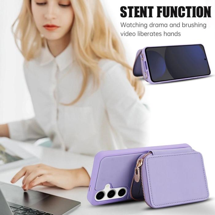 OEM - Samsung Galaxy A35 5G Fodral Äkta Läder RFID Skydd - Ljus Lila