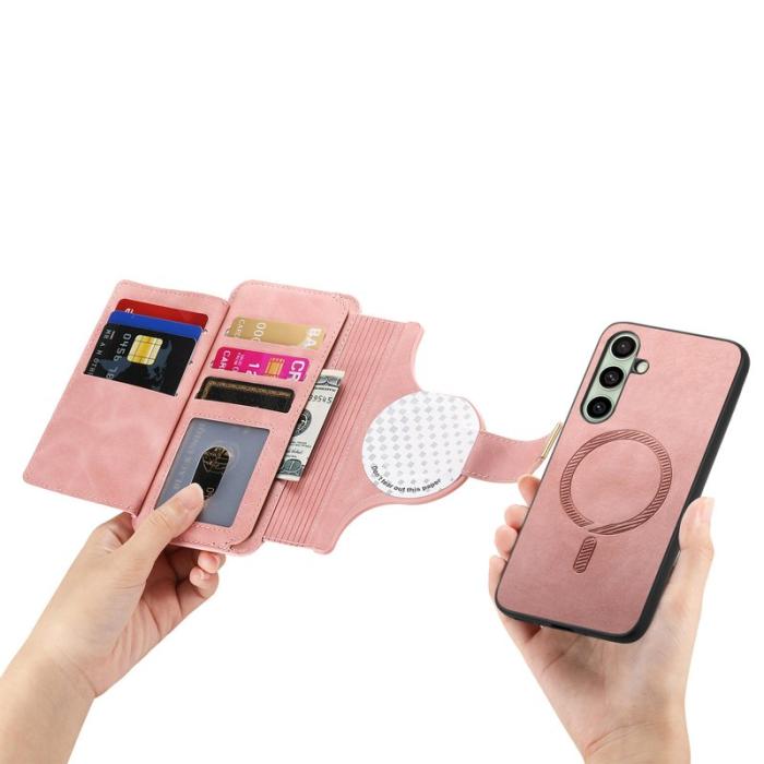 OEM - Samsung Galaxy A35 5G Fodral Äkta Läder RFID Skydd - Rosa