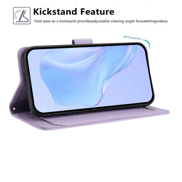 OEM - Samsung Galaxy A35 5G Fodral Äkta Läder Ställ - Lila