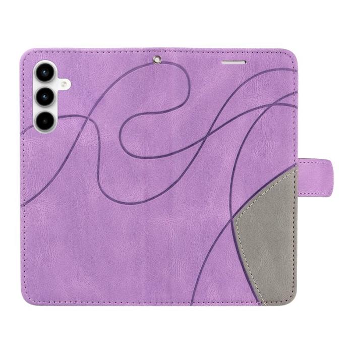 OEM - Samsung Galaxy A35 5G Fodral Äkta Läder Ställ - Ljus Lila