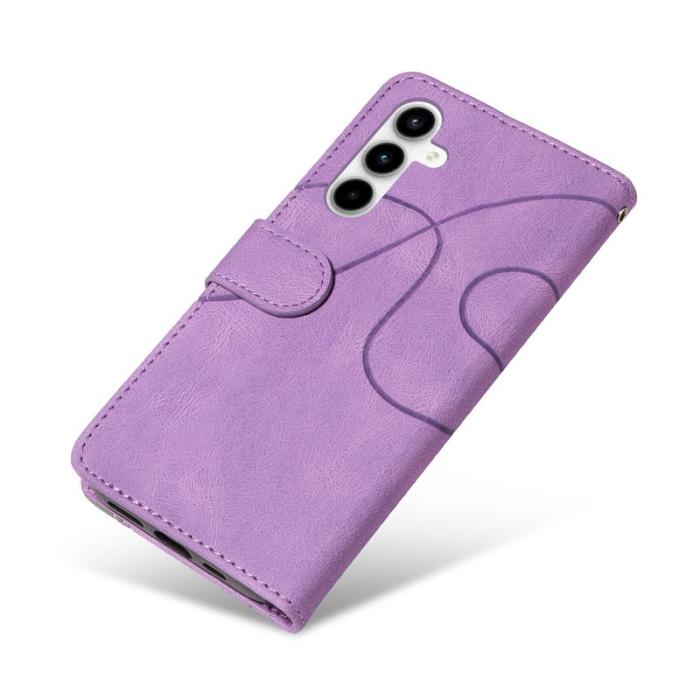 OEM - Samsung Galaxy A35 5G Fodral Äkta Läder Ställ - Ljus Lila