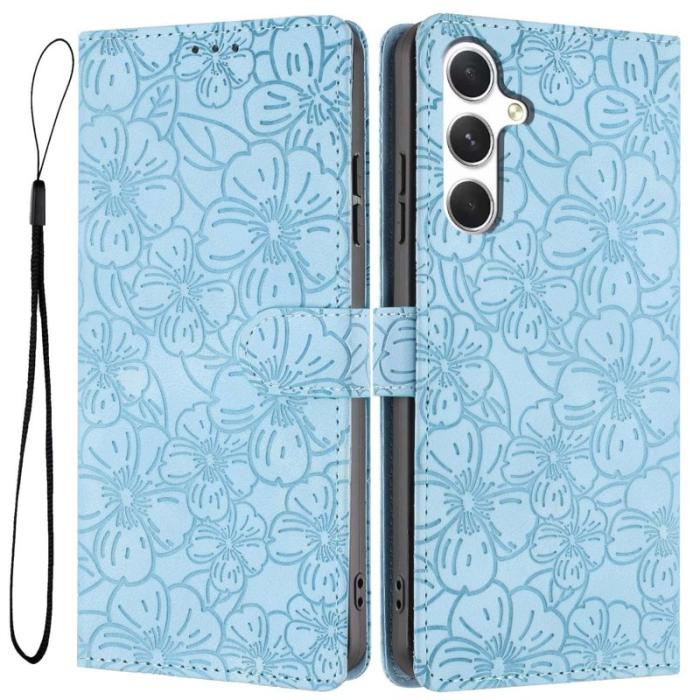 OEM - Samsung Galaxy A35 5G Fodral Äkta Läder Ställ - Ljusblå