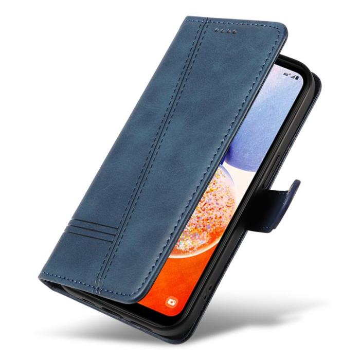 OEM - Samsung Galaxy A35 5G Fodral Äkta Läder Stötskydd - Blå