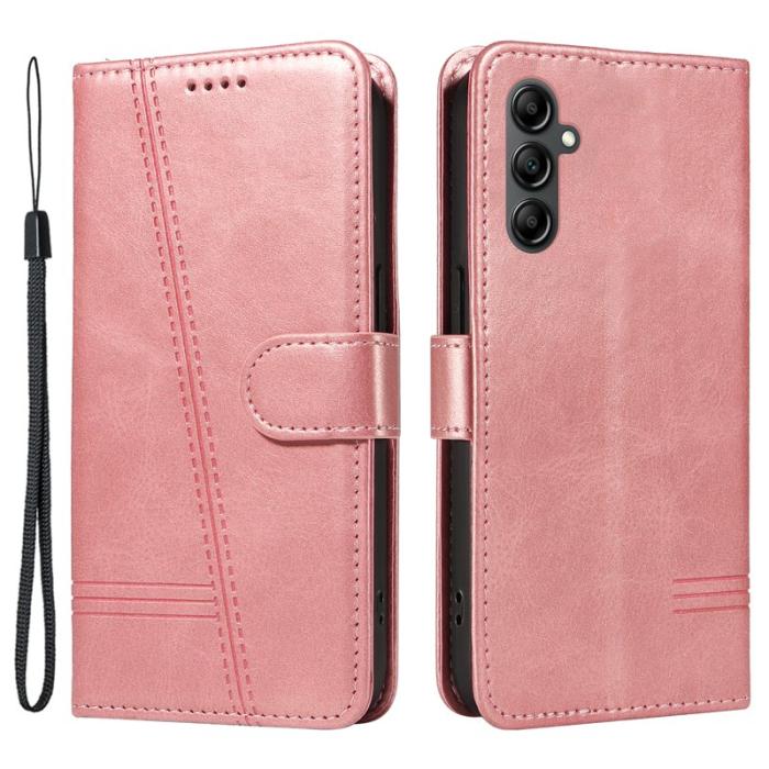 OEM - Samsung Galaxy A35 5G Fodral Äkta Läder Stötskydd - Roséguld