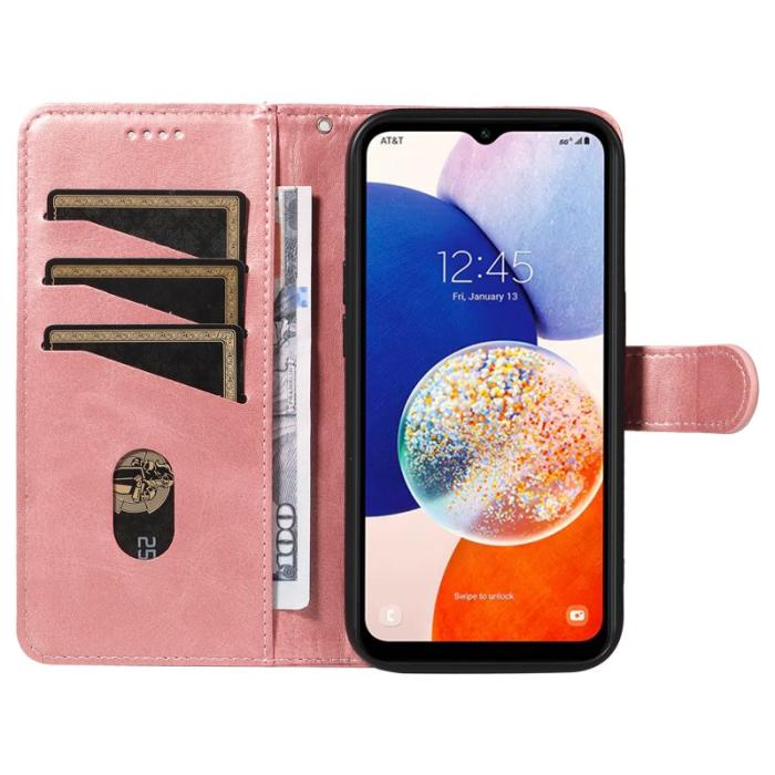 OEM - Samsung Galaxy A35 5G Fodral Äkta Läder Stötskydd - Roséguld