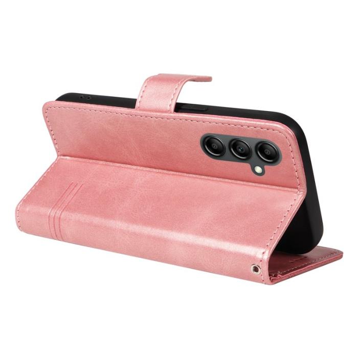 OEM - Samsung Galaxy A35 5G Fodral Äkta Läder Stötskydd - Roséguld