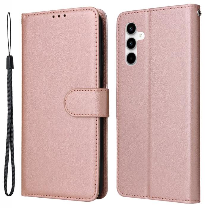 OEM - Samsung Galaxy A35 5G Fodral Anti-Scratch Konstläder Flip - Roséguld